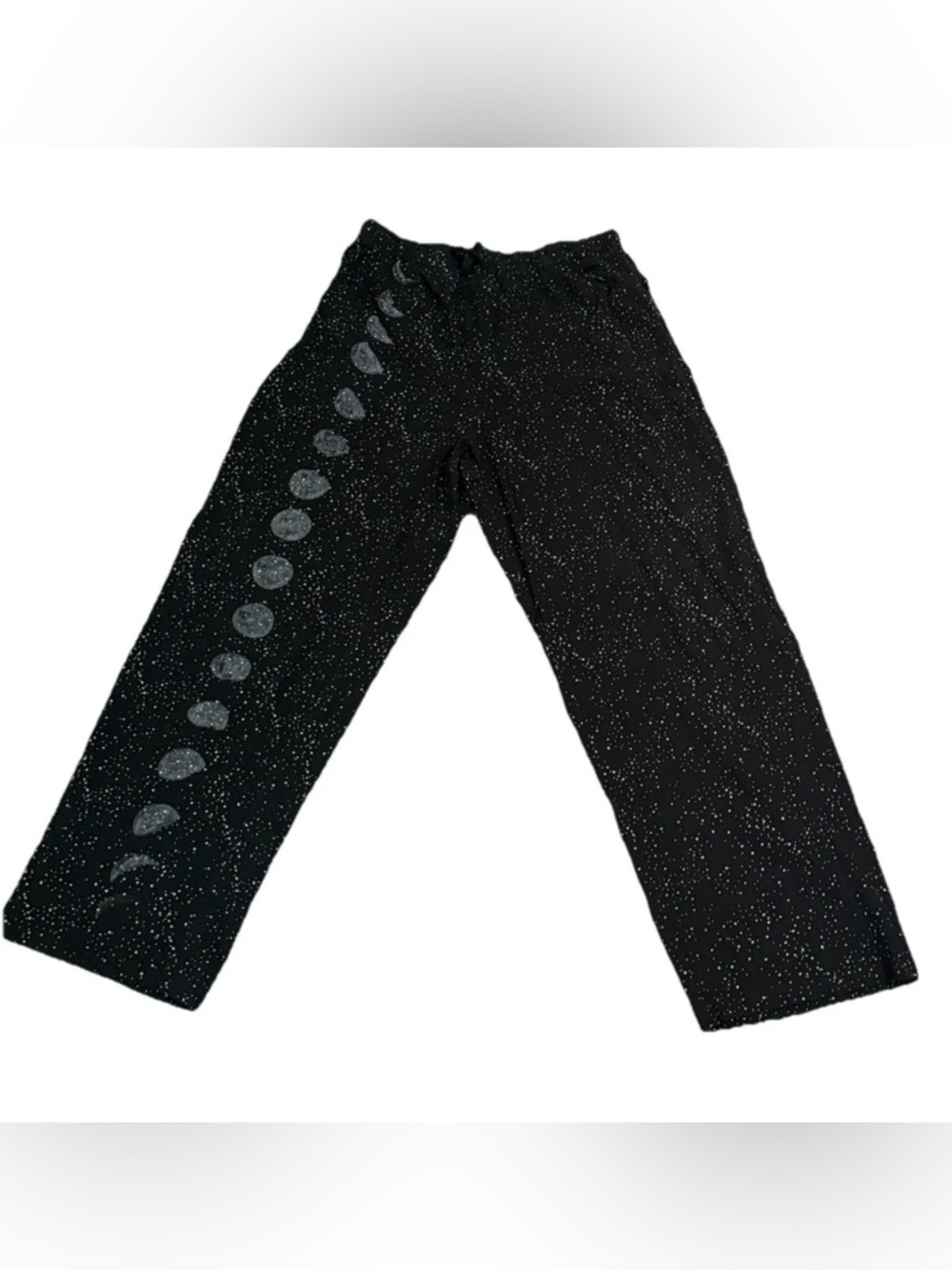 Svaha Organic Cotton Moon Phases Print Black Casual Pants size L